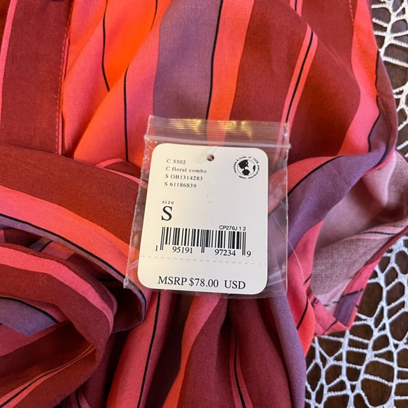 Free People NWT size SM Mackenzie Striped lightweight wrap top - Picture 4 of 8